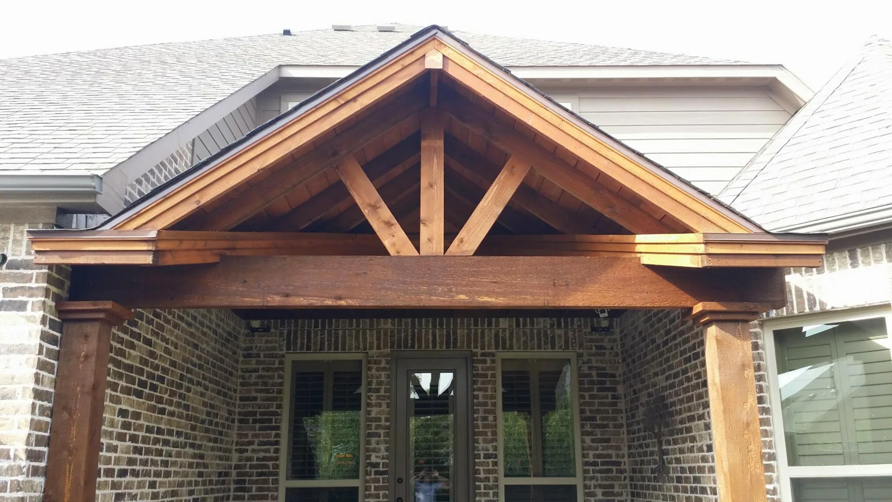 Wood-framed patio cover